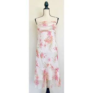 Vintage Y2K Tropical Floral Midi Dress